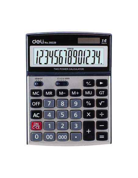CALCULATOR BIROU 14DIG METAL 39229 DELI,DLE39229+++
