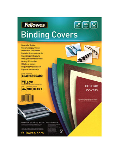 COPERTI CARTON A4 GALBENE 100/TOP FELLOWES,FE5370503