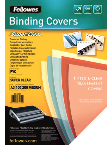 COPERTI PLASTIC A3 200 MICRONI TRANSPARENTE 100/TOP