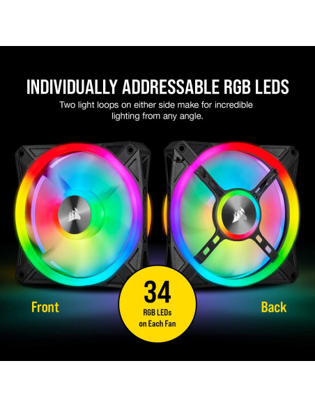 VENTILATOR CORSAIR, pt PC, 120 mm, 1500 rpm, LED RGB, pack 3