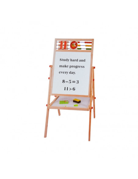 Tablita lemn, alb-negru, 66 cm, suport si accesorii,806-1