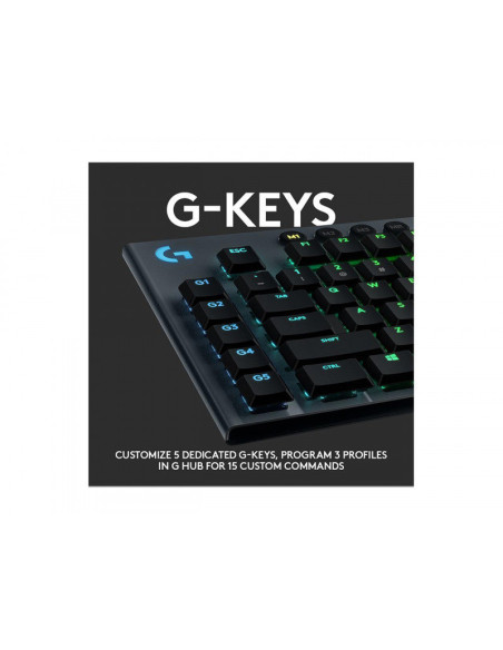TASTATURA LOGITECH - gaming, "G915", wireless | cu fir, 104