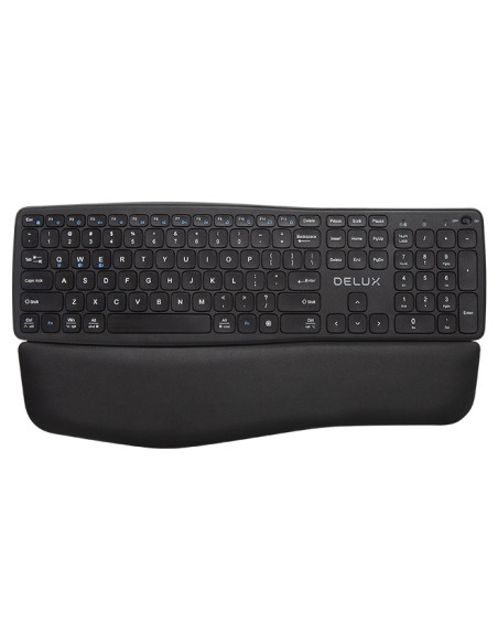 TASTATURA DELUX, wireless, 2.4GHz + BT 2 canale, 106 taste