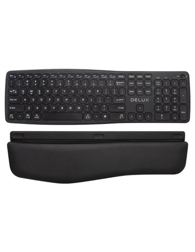 TASTATURA DELUX, wireless, 2.4GHz + BT 2 canale, 106 taste