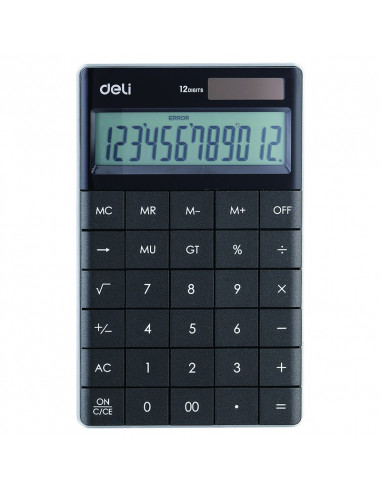 Calculator Birou Deli 12 Digiti Modern, negru,DLE1589P