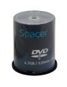 DVD-R SPACER 4.7GB, 120min, viteza 16x, 100 buc, spindle
