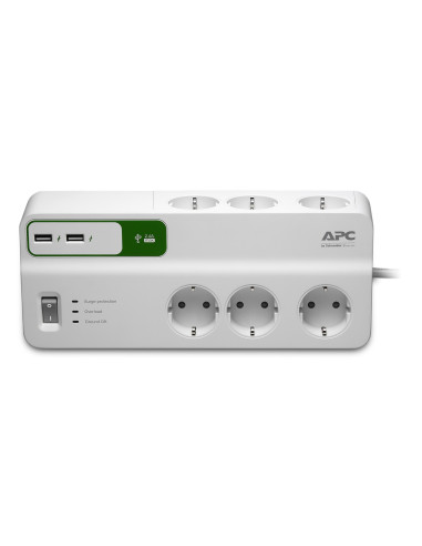 PROTECTOR POWER SURGE 6 OUTL./USB CHARGER 2PORT PM6U-GR