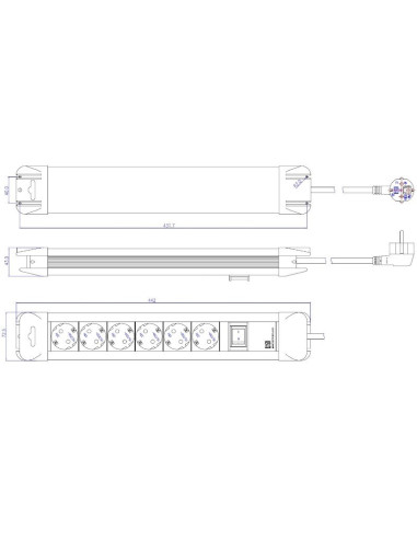 Priza cu protectie Connect-Us 330.101, Numar iesiri 6, Schuko