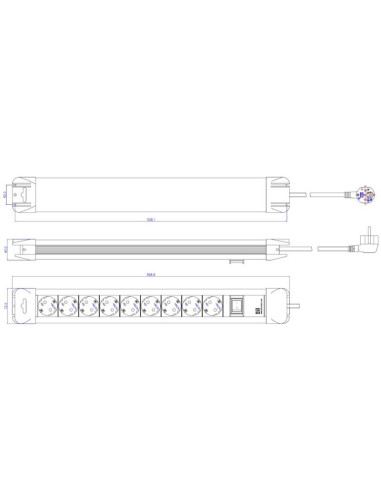 Priza cu protectie Connect-Us 330.102, Numar iesiri 9, Schuko