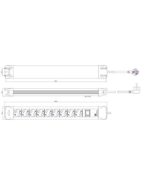 Priza cu protectie Connect-Us 330.102, Numar iesiri 9, Schuko