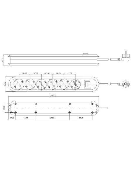 Priza cu protectie Smart 381.250K, Numar iesiri 6, Schuko