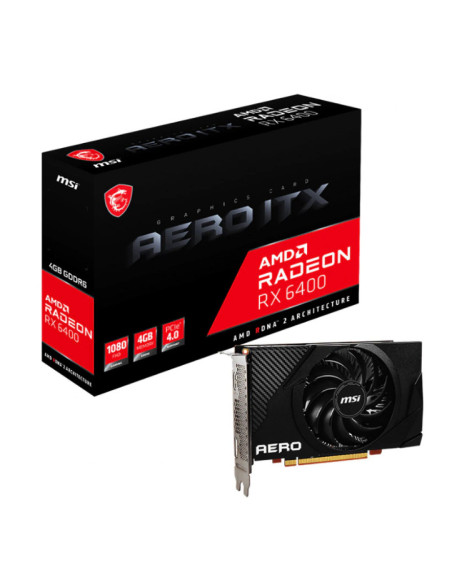 MSI Radeon RX 6400 AERO ITX 4GB GDDR6 1xDP 1.4 1xHDMI 2.1