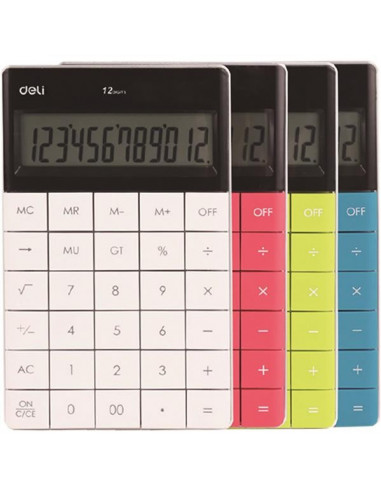 Calculator Birou Deli 12 Digiti Modern, rosu,DLE1589R