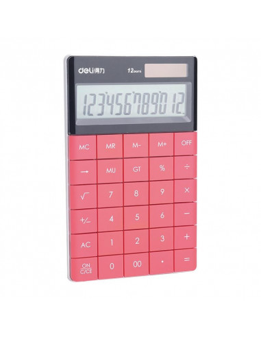 Calculator Birou Deli 12 Digiti Modern, rosu,DLE1589R