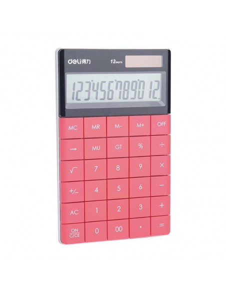 Calculator Birou Deli 12 Digiti Modern, rosu,DLE1589R