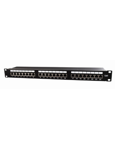 PATCH PANEL GEMBIRD 24 porturi, Cat6, 1U pentru rack 19"