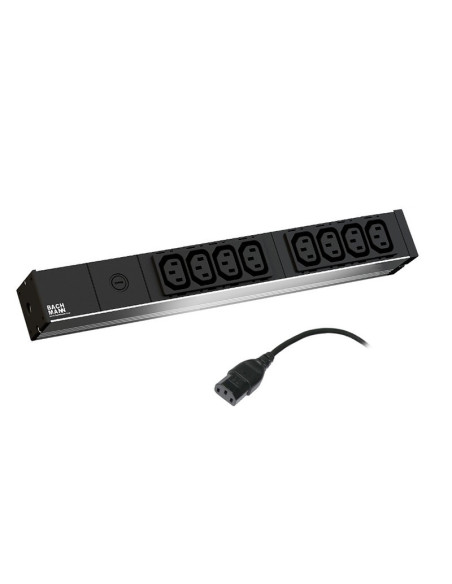 PDU BACHMANN, 1U pt. rack 19 inch, 8 prize IEC, intrare IEC