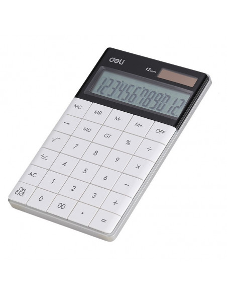 Calculator Birou Deli 12 Digiti Modern, Alb Calculator Birou Deli 12 Digiti Modern, Alb