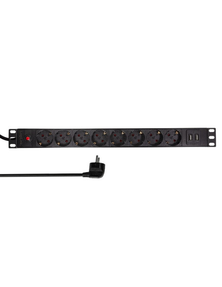 PDU LOGILINK 1U pt. rack 19 inch, 8 prize Schuko, intrare