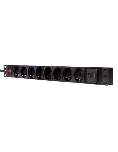 PDU LOGILINK 1U pt. rack 19 inch, 8 prize Schuko, intrare