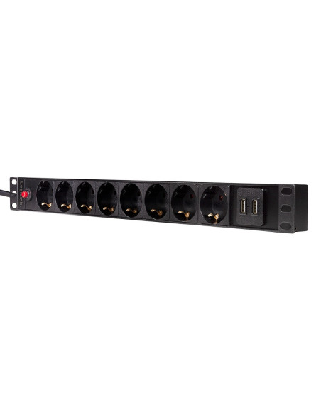PDU LOGILINK 1U pt. rack 19 inch, 8 prize Schuko, intrare