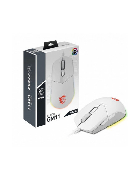 MSI Clutch GM11 wired symmetrical Mouse WHITE, "CLUTCH GM11
