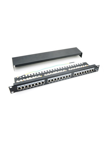 Patch panel 24 porturi, 1U, FTP Cat.6, Krone+110, suport de