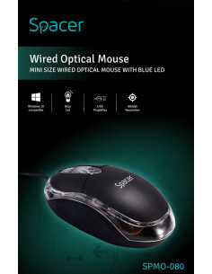 MOUSE Spacer, PC sau NB, cu fir, USB, optic, 800 dpi