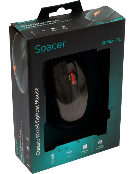 MOUSE Spacer, PC sau NB, cu fir, USB, optic, 1000 dpi