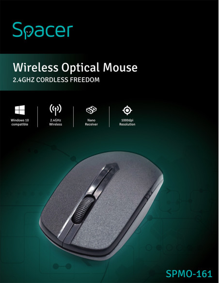 MOUSE Spacer, PC sau NB, wireless, 2.4GHz, optic, 1000 dpi