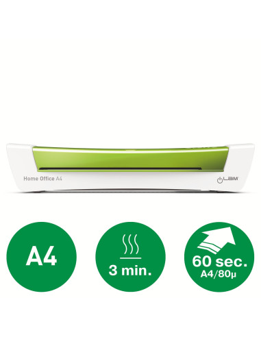 Laminator Leitz iLAM A4 Home Office, verde, "73680054" (include