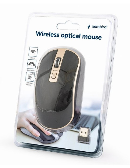MOUSE GEMBIRD, PC sau NB, wireless, 2.4GHz, optic, 1600 dpi