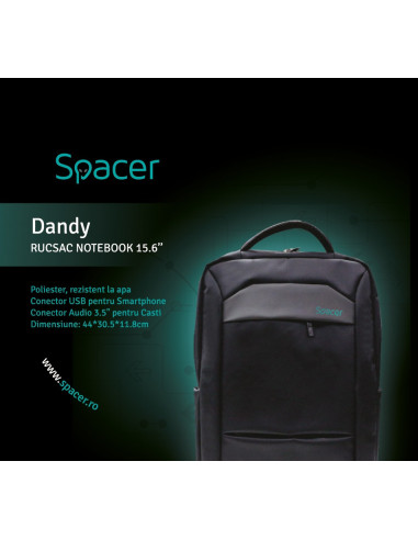 RUCSAC SPACER, pt. notebook de max. 15.6", 1 compartiment