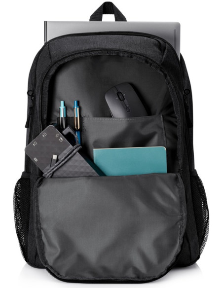 1X644AA,RUCSAC HP, pt. notebook de max. 15.6 inch, 1 compartiment, buzunar frontal, buzunar lateral x 2, textil, negru, "1X644AA