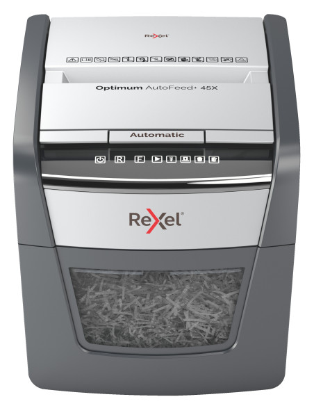 Distrugator automat documente Rexel OPTIMUM 45X, 45 coli, P4 Distrugator automat documente Rexel OPTIMUM 45X, 45 coli, P4