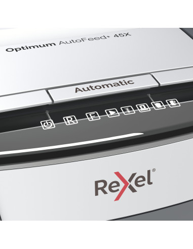 Distrugator automat documente Rexel OPTIMUM 45X, 45 coli, P4 Distrugator automat documente Rexel OPTIMUM 45X, 45 coli, P4
