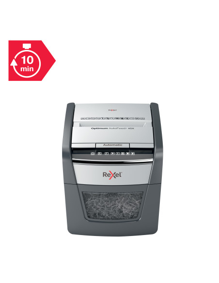 Distrugator automat documente Rexel OPTIMUM 45X, 45 coli, P4 Distrugator automat documente Rexel OPTIMUM 45X, 45 coli, P4