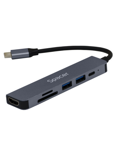 DOCKING Station Spacer universal 6 in 1, conectare Type-C, USB