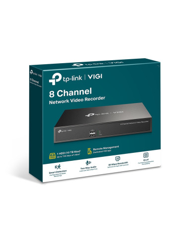 NVR TP-Link VIGI, 8 canale, capacitate max 10 TB, porturi HDMI