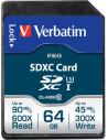 SD CARD VERBATIM SDXC 64GB (Clasa 10) PRO UHS-I, "47022",47022