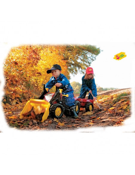 Tractor cu pedale Rolly Kid X cu remorca si cupa, Rosu,023127