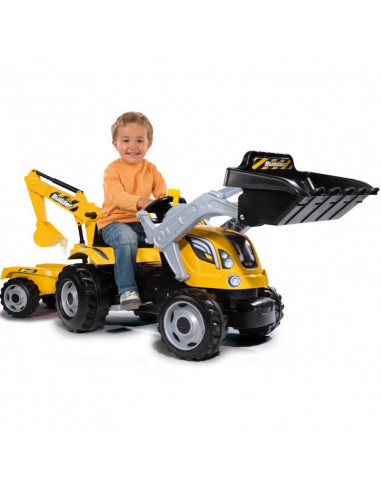 Tractor cu pedale si remorca Smoby Builder Max, Galben,710301