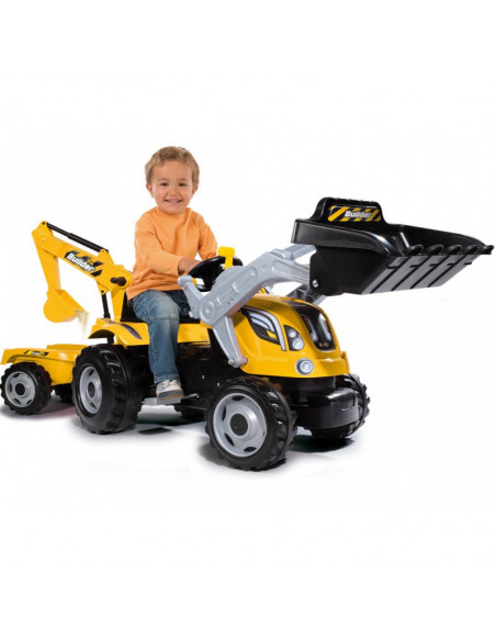 Tractor cu pedale si remorca Smoby Builder Max, Galben,710301