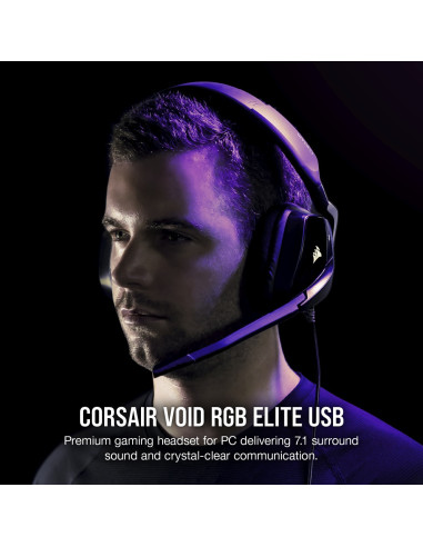 CASTI Corsair, "Void RGB Elite", cu fir, gaming, utilizare