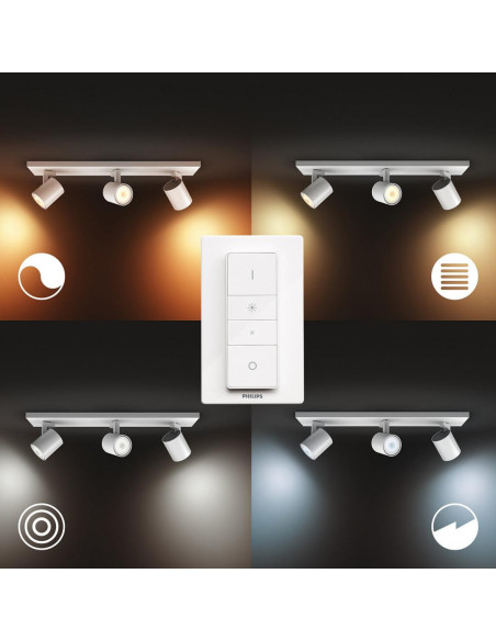 PLAFONIERA smart PHILIPS, LED, soclu GU10, putere 5 W x 3, tip
