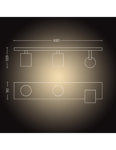 PLAFONIERA smart PHILIPS, LED, soclu GU10, putere 5 W x 3, tip