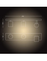 PLAFONIERA smart PHILIPS, LED, soclu GU10, putere 5 W x 3, tip
