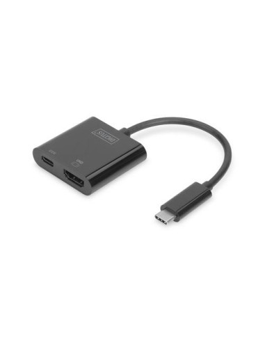 DIGITUS USB Type C to HDMI Adapter 4K/60Hz + USB C PD black