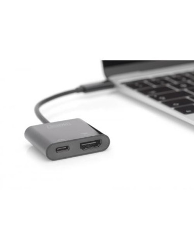 DIGITUS USB Type C to HDMI Adapter 4K/60Hz + USB C PD black