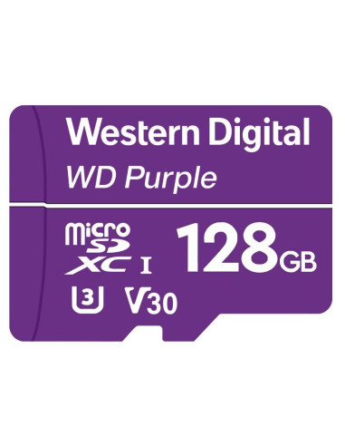 WD Purple 128GB Surveillance microSD XC Class - 10 UHS 1